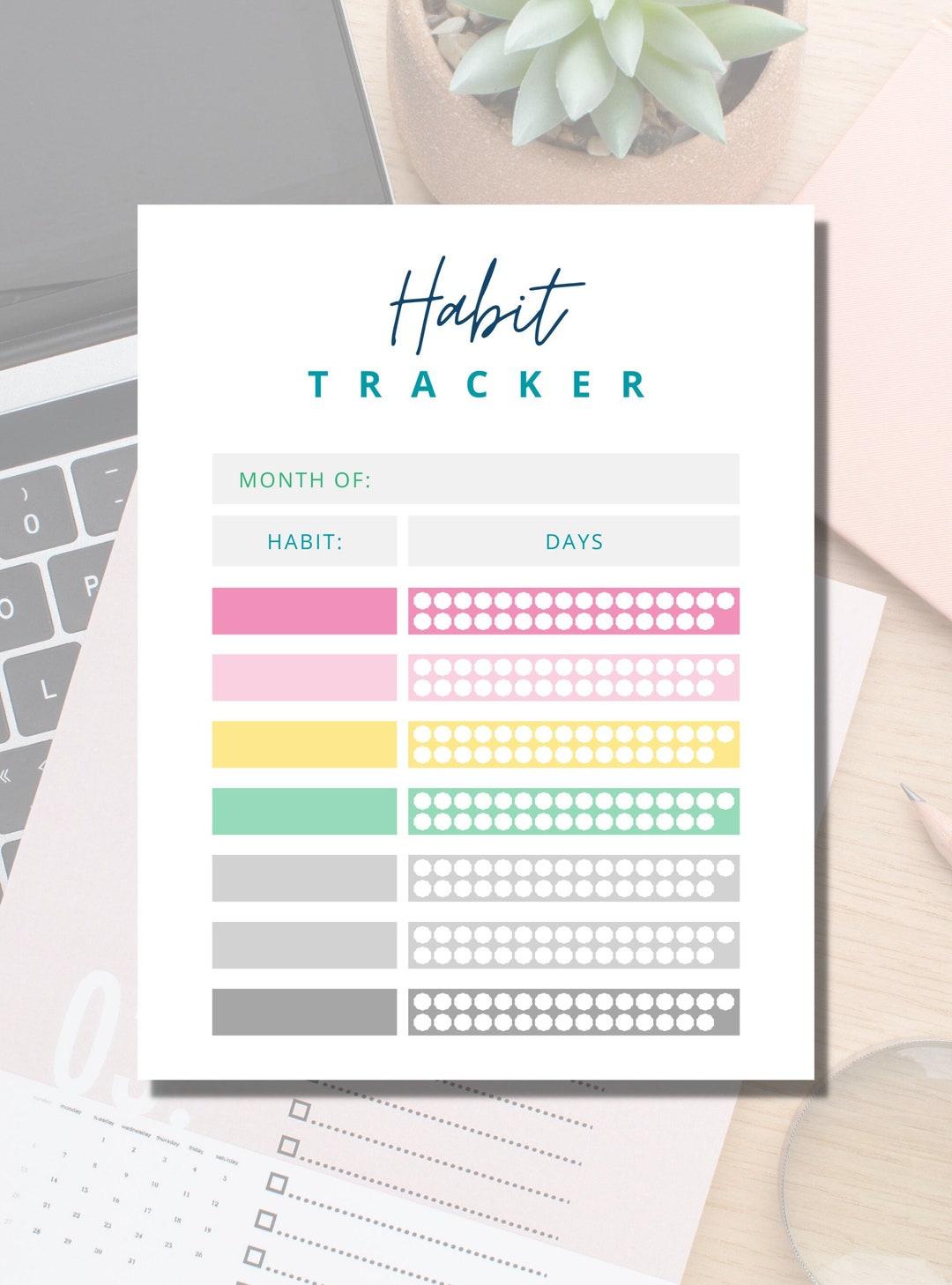 Habit Tracker Printable | Digital Download - Etsy