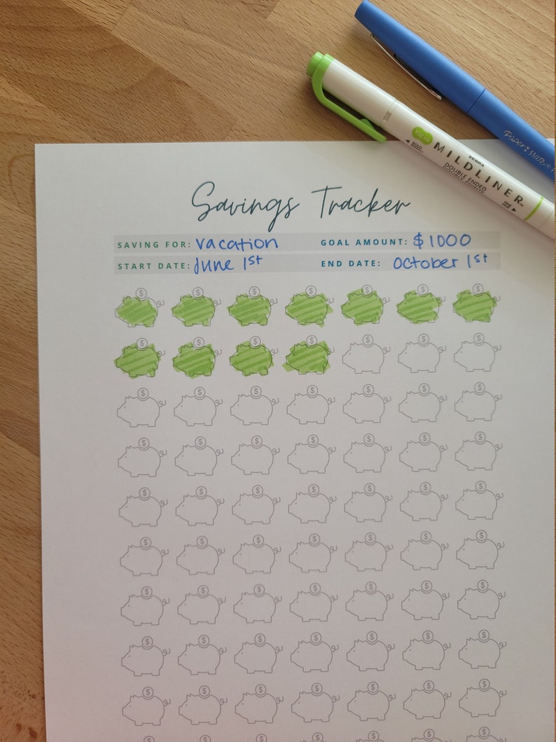 Savings Goal Coloring Page Printable Digital Download - Etsy