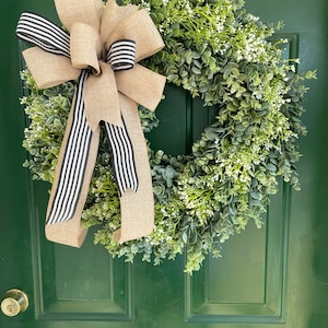 Preserved Mini Boxwood Wreath, Simple Spring Wreath, Spring Wreath