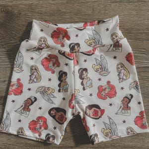 Prinzessin Biker Shorts| Disney Prinzessinnen Shorts | Die kleine Meerjungfrau | Moana | Tinkerbell| Prinzessin Jasmin | Prinzessin Tiana | Disney-Outfit