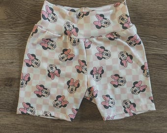 Minnie Checkered Biker Shorts| Minnie Mouse Shorts | Magic Kingdom| Disney Shorts | Disney Kids| Toddler girl clothes
