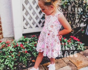 Mickey Treats Sleeveless Dress| Minnie Mouse Dress | Skater Dress| Mickey Dress | Disney Kids| Magic Kingdom Outfit | Disney Dress | Skirt