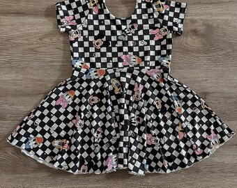 Mickey Checkered Short Sleeve Dress| Minnie Mouse Dress | Skater Dress | Vans Kids| Magic Kingdom Outfit| Disney Dress |