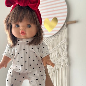 Puppenstrampler| Puppen Valentins Outfit | Minikane Mickey Outfit| 13 Zoll Puppenkleidung | Kleidung von Minikane/ Minikane Valentine