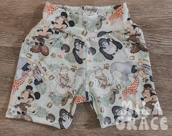 Minnie & Daisy Safari Biker Shorts| Mickey Shorts | Animal Kingdom| Disney Shorts | Disney Kids| Toddler girl clothes| Disney pants