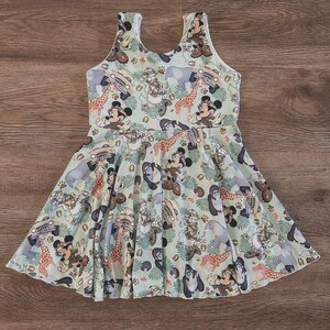 READY TO SHIP- 2T Mid Thigh Minnie & Daisy Safari Sleeveless Dress