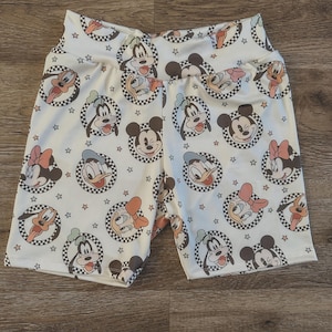 Karierte Retro Biker Shorts | Minnie Maus Shorts | Lieferwagen | Magic Kingdom Outfit| Disney Shorts | Kleinkind Mädchen Kleidung |
