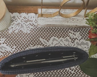 Navy Organic + Cross Inner Fabric Kindle Sleeve | Kindle Pouch | Padded E-Reader Cover| Kindle Paperwhite & Colorsoft Sleeve|Book Lover Gift