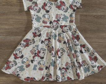 Christmas Minnie Mickey Dress| Minnie Mouse Dress | Short Sleeve Dress | Magic Kingdom Outfit| Disney Dress| Disney parks outfit