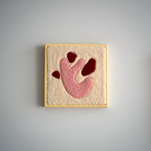 Hand tufted tapestry framed, tufted wall art, textile wall art