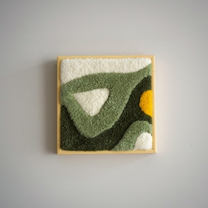Hand tufted tapestry framed, tufted wall art, textile wall art