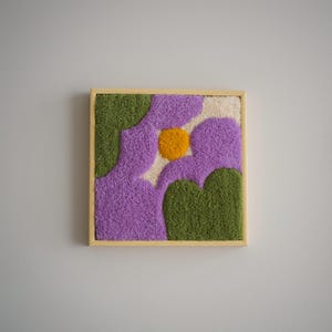 Hand tufted tapestry framed, tufted wall art, textile wall art