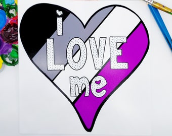 Asexual Flag I Love Me Print