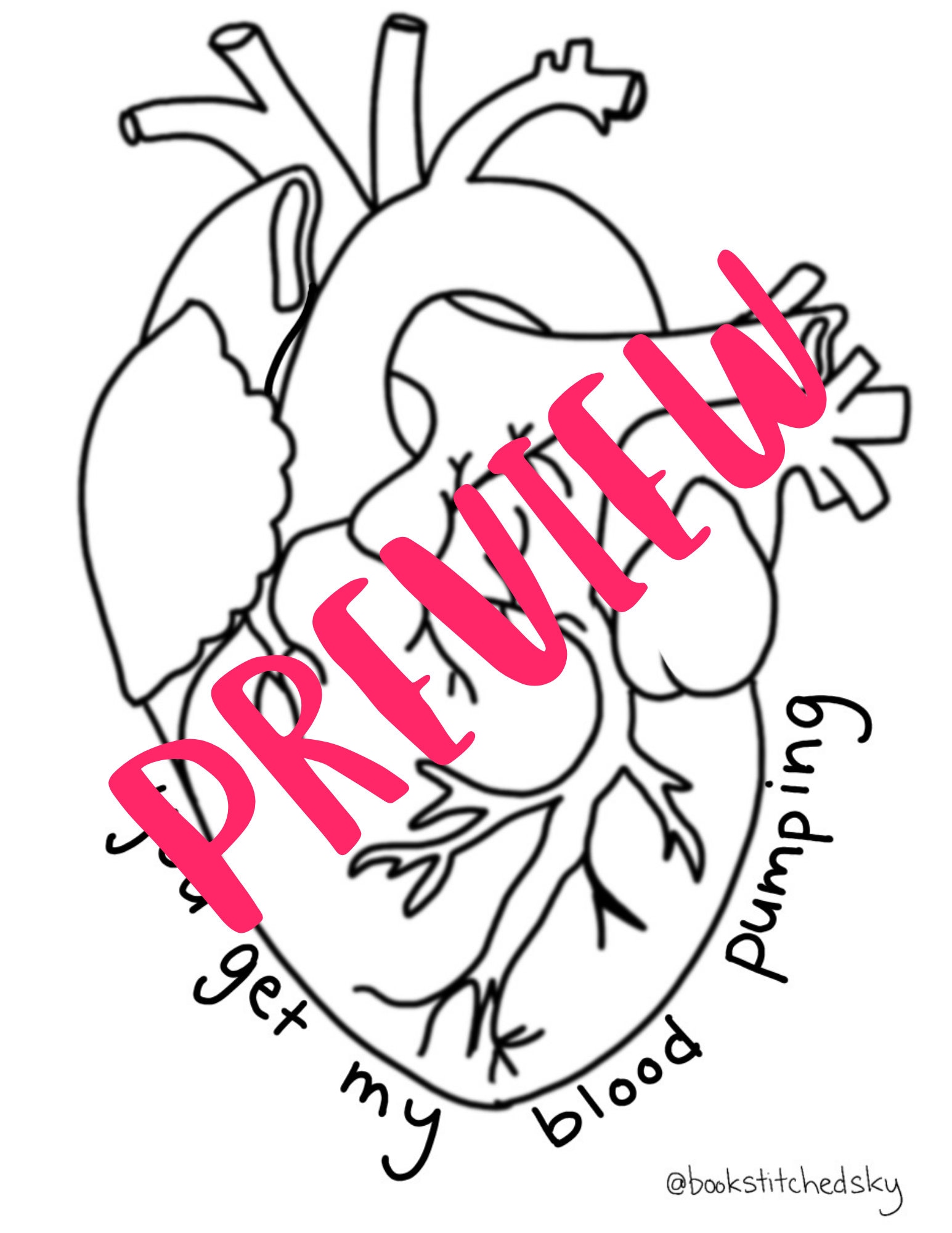 Digital Download Blood Pumping Coloring Page | Etsy