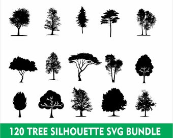 Tree Silhouette svg, tres svg, bush svg, woods svg, plants svg, forrest svg cut files Cricut Silhouette