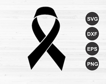 Cancer Ribbon SVG, Awareness Ribbon svg, Cancer Ribbon Clipart, Cancer Ribbon Silhouette Cut File, cut files For Cricut