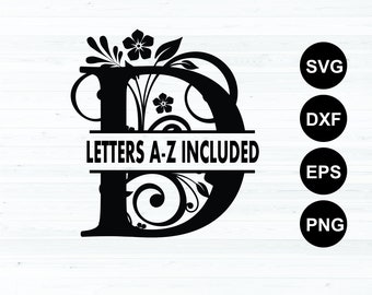 Split Monogram SVG, Split Monogram Letters,Cut File for Cricut, Split Alphabet Svg,split letters