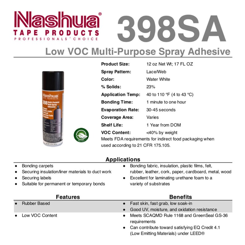 Nashua 398 Multipurpose Spray Adhesive Etsy