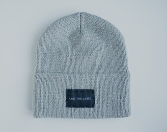 The Luxe Classic Beanie in Dove Grey | Hand knit beanie, winter beanie, wool hat, slouchy beanie