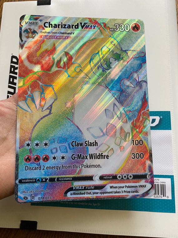 JUMBO Custom VMAX Charizard Rainbow Rare PROXY | Etsy