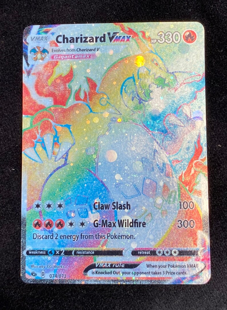 Custom PROXY Pokemon Card ENGLISH Rainbow Rare Charizard