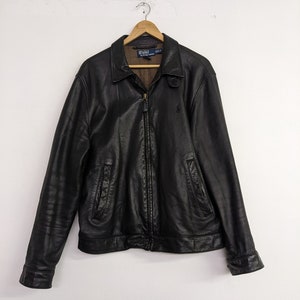 Vintage Polo Ralph Lauren Leather Lined Jacket Black M