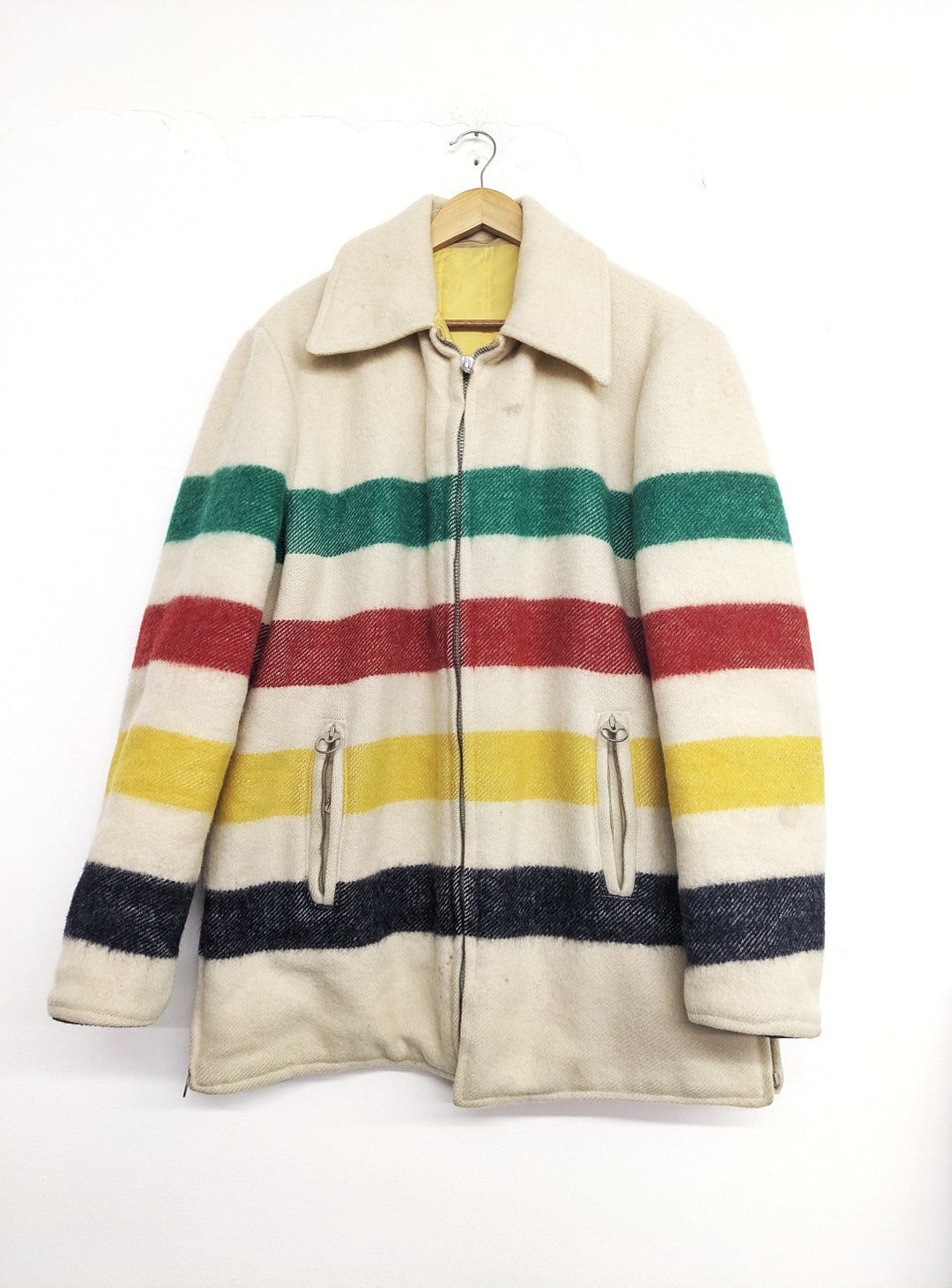 Vintage Reversible the Hudson's Bay Company Wool Jacket Hidden Hood ...