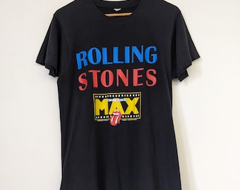 Vintage Rolling Stones At The Max T-shirt M Black Rock Band