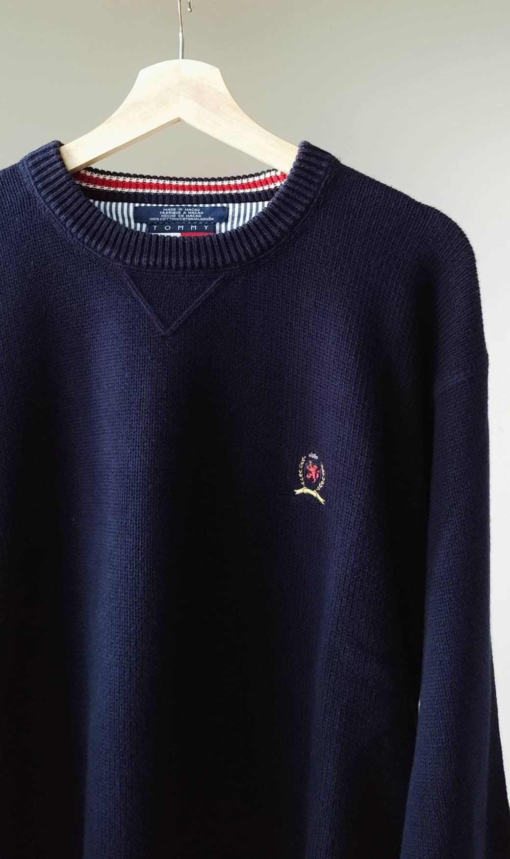 Vintage Tommy Hilfiger Sweater Knit Men's XL Blue Navy | Etsy