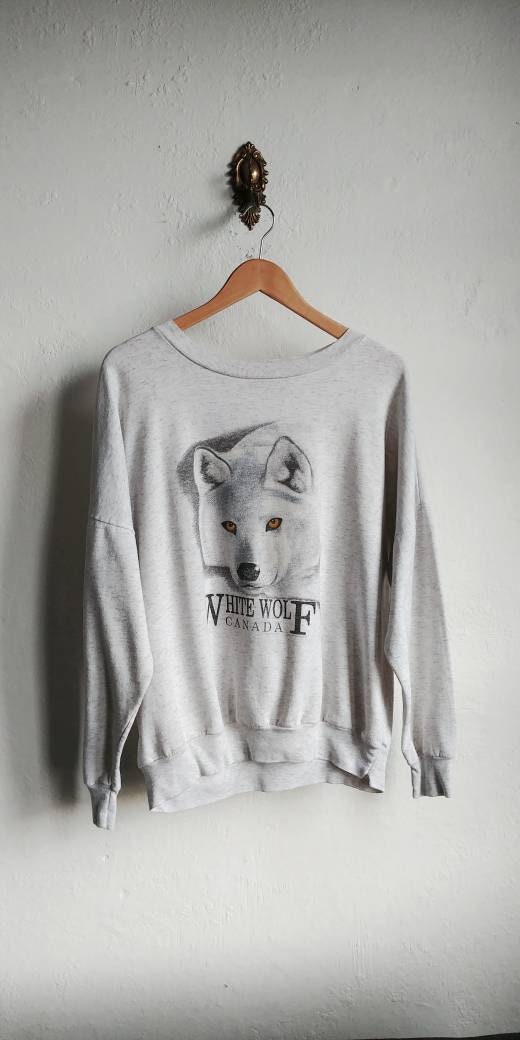 Vintage Wolf Sweater M Whitewolf Wolves Wildlife Crewneck Etsy