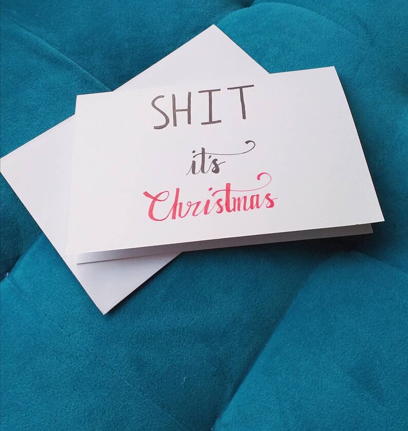 Funny Christmas Card/ Sarcastic Christmas card Calligraphy | Etsy