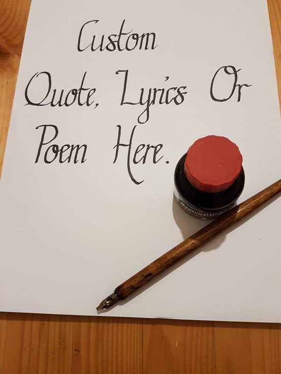 Custom Calligraphy Wedding Vows Song Lyrics Poems Sayings Etsy