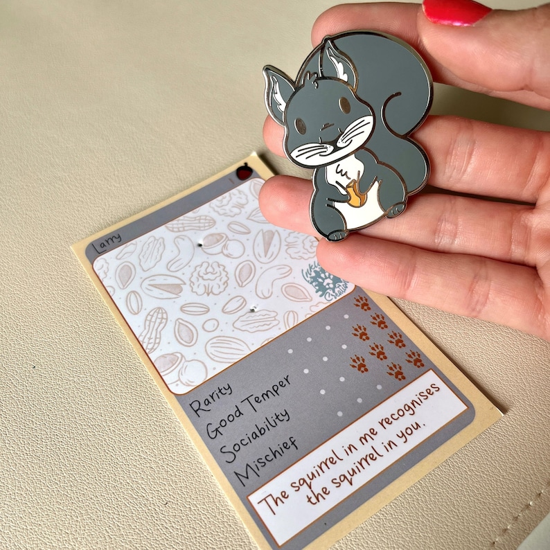 Larry the Squirrel Hard Enamel Pin Squirrel Pin Kawaii Cute Accessories Cute Pin image 4