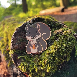 Larry the Squirrel Hard Enamel Pin Squirrel Pin Kawaii Cute Accessories Cute Pin image 1