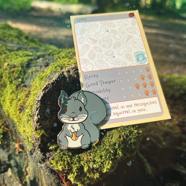 Larry the Squirrel Hard Enamel Pin Squirrel Pin Kawaii Cute Accessories Cute Pin image 2