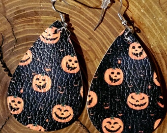 Faux Leather Halloween Earrings