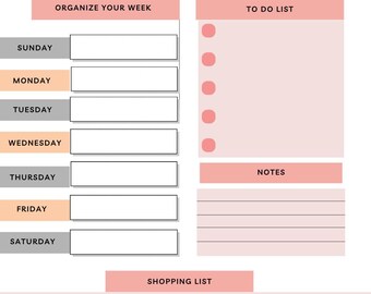 Digital Weekly Planner PDF – Undated Digital Printable for Time Blocking (8.5x11)