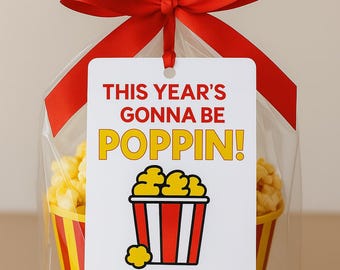 Personalized Back To School Gift Tags: Popcorn Treat Favor (PDF Download)