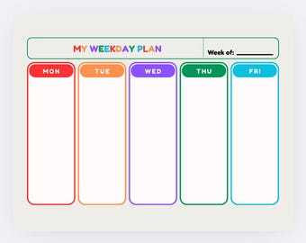 Kids Weekly Planner: Homeschool & Chore Schedule (8.5x11 PDF Download