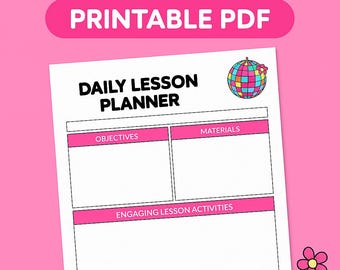 Groovy Teacher Planner: Disco Ball Daily Lesson Plan Template (PDF Download)