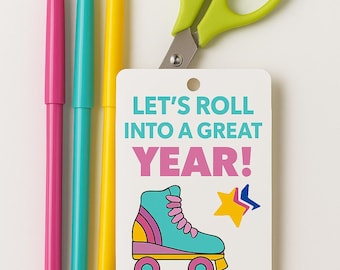Roller Skate Gift Tags: Back To School Treat Favor Tags (PDF Download)