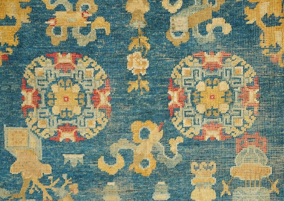 Ningxia Antique Chinese Silk Rug
