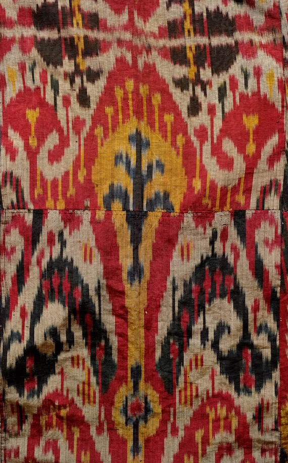 Silk Ikat Uzbek Chapan Robe