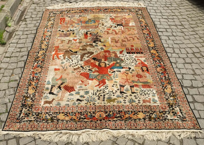 Chinese Silk Pictorial Carpet Etsy