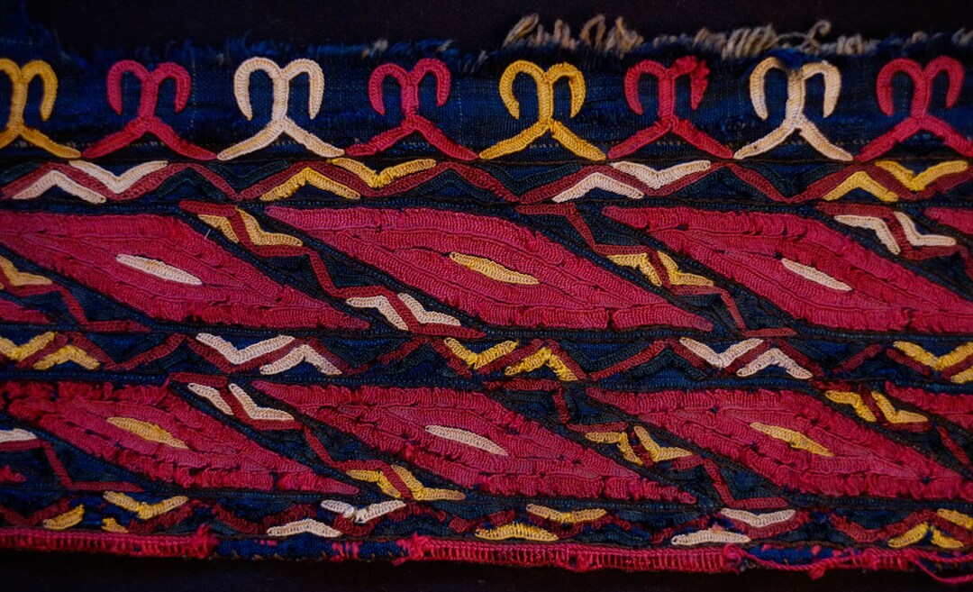 Yomut Turkmen Silk Embroidery Coat Colar Fragment - Etsy
