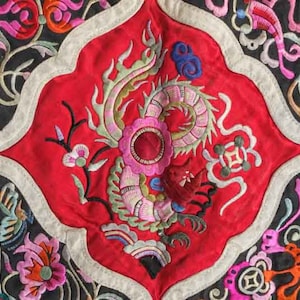 Miao Chinese Minority Silk Embroidered Baby Carrier