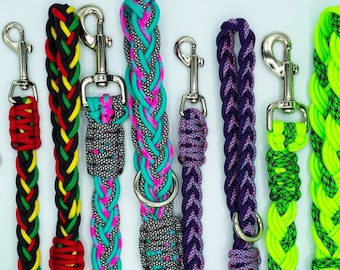 Custom Paracord Dog Leash, Flat Braided Dog Lead