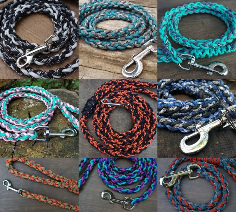 Custom Size & Color Dog Leash Round Braid Dog Leash Paracord Etsy