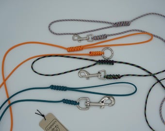 Ultra Thin Paracord Dog Leash, Lightweight Scent Work, Custom Color, Hardware, and Handle Options