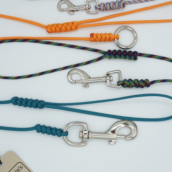 Ultra Lite Line Leash, Custom Color Paracord Rope Lead, Tiny Dog and Cat Leash